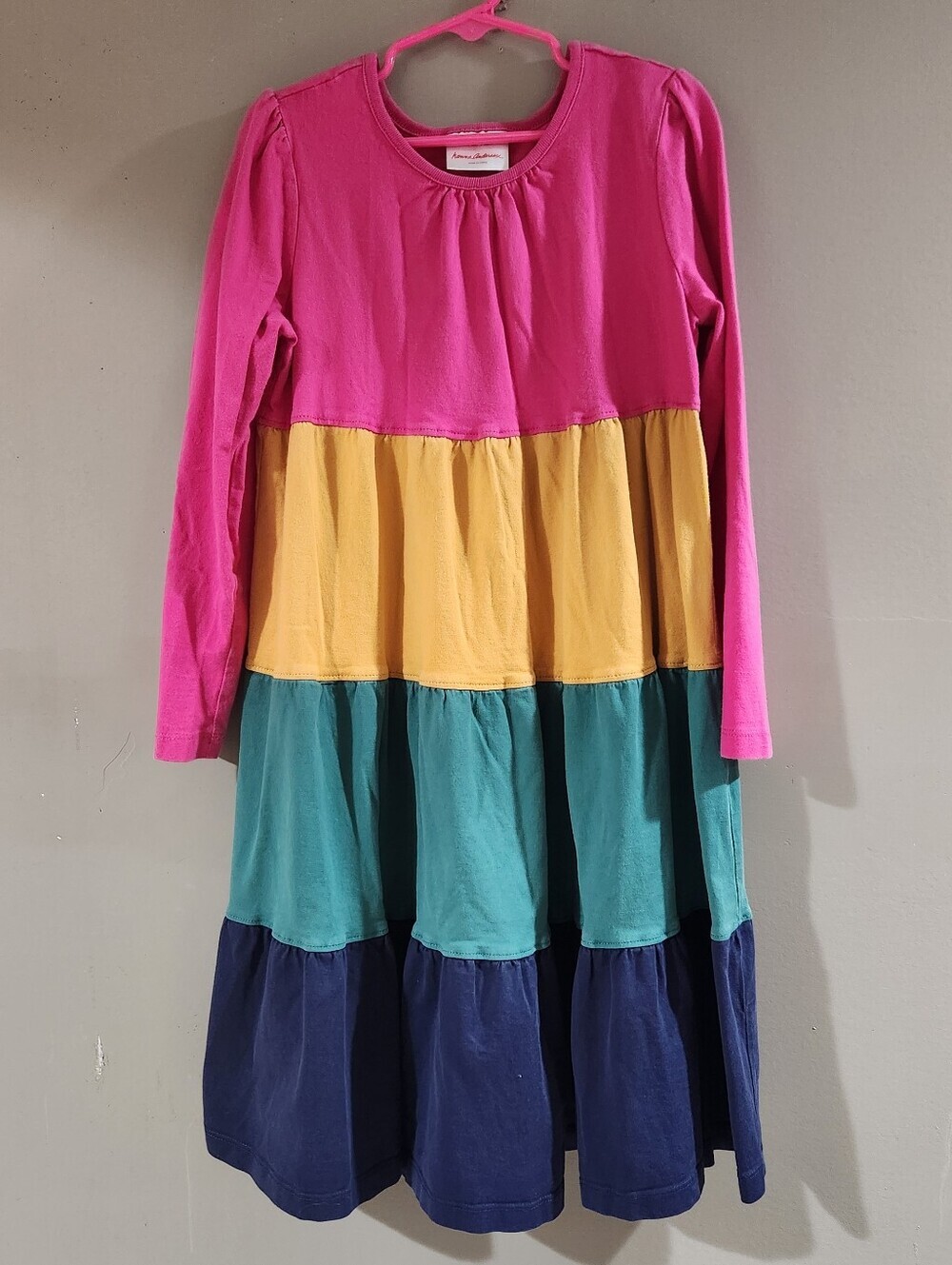 Hanna Andersson 120 Size 8 Colorful Colorblock Long Sleeve Twirl Dress